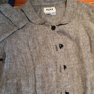 Linen long sleeve by Flax .Gray in color